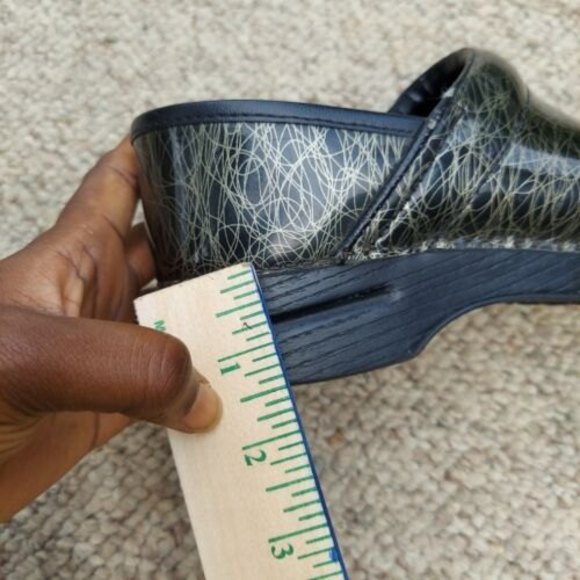 DANSKO professional Clogs 38 US 7 Patent Leather nurses shoes black green - Picture 12 of 12